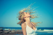 Beautiful woman at sea