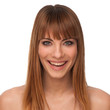 Beauty portrait Portrait of cute happy young brunette girl isola