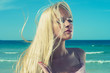 Beautiful woman at sea