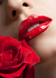 Sexy woman red  lips