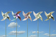 Money toy windmills - five world major currencies