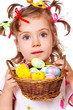 Girl holding  Easter eggs