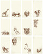 Vector: business card - wild animals business card - wild animals