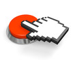 Red button and hand cursor