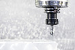 Close-up process of metal machining by mill
