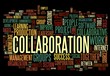 Collaboration concept in word tag cloud