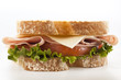 closeup fresh ham and cheese sandwich