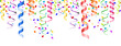 colorful paper streamers with confetti