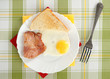 Breakfast with bacon and fried egg
