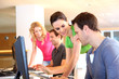 Students in computing training class