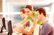 Group of young people working on computer