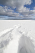 Snowy sea coast.