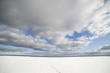 Snowy sea coast.