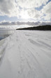 Snowy sea coast.
