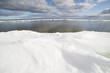 Snowy sea coast.