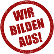 Grunge Stempel rot WIR BILDEN AUS!