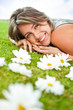 Sweet woman with flowers