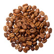 Coffee beans close-up isolated on white
