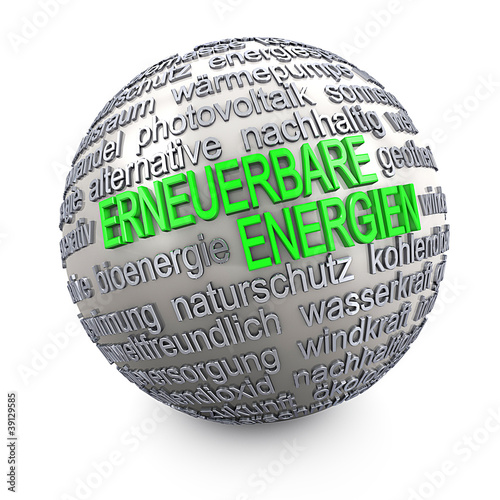 Illustration: Erneuerbare Energien - Kugel Erneuerbare Energien - Kugel
