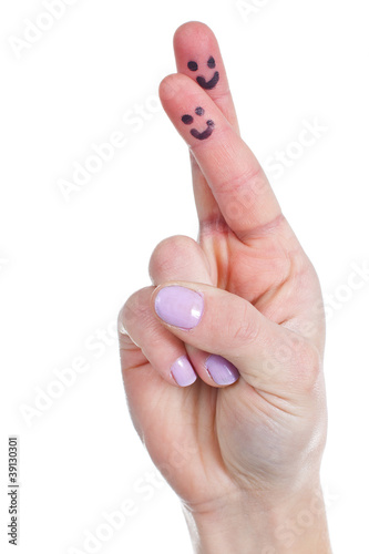 Photo: Funny female fingers crossed Funny female fingers crossed
