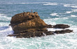 Biarritz rocks with splashing waves, Aquitaine, France