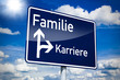 Ortseingangsschild mit Familie und Karriere