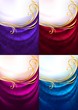 Set fabric curtain with ornament, holiday backdrop.