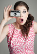retro camera girl