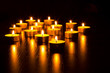 Many burning candles