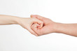Photo : male and female hands male and female hands