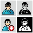 Vector: Doctor with stethoscope icon. Doctor with stethoscope icon.