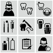 Dental care icons set.