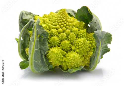 Photo: Romanesco broccoli cabbage isolated Romanesco broccoli cabbage isolated