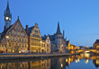 Gent Belgien Häuser am Graslei Hafen
