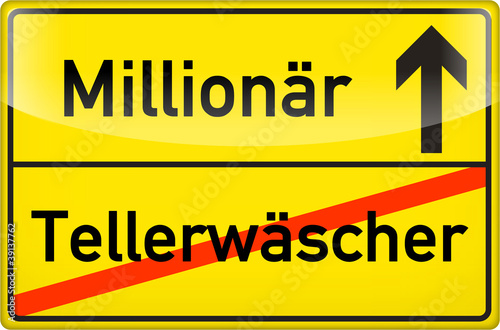 Vektor: vom Tellerwäscher zum Millionär vom Tellerwäscher zum Millionär