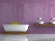 Wohndesign - Bad mit lila Wand
