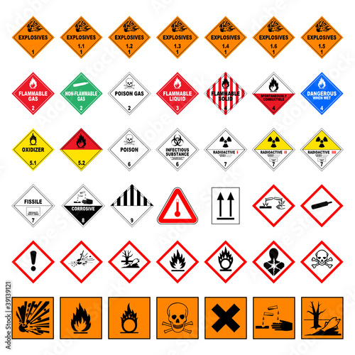 Vektor: icon set dangerous good V icon set dangerous good V