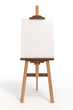 Blank art board, easel, isolated on white, clipping path