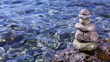 Zen style stones by the ocean