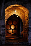 Barrel of wine in winerry. - Fine Art prints