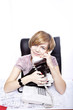 Photo: Portrait of business woman talking the telefone Portrait of business woman talking the telefone