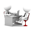 Office consultation. Isolated over white background