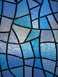 Stained glass background with ice flowers