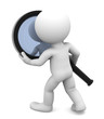 Man with magnifying glass. Isolated on white Man with magnifying glass. Isolated on white