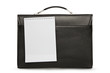 Business case on white and notepad with clipping path