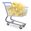 Gold bullion in shopping cart Gold bullion in shopping cart