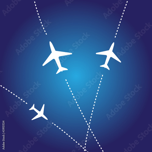Vector: Airplanes routes Airplanes routes