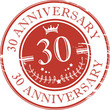Stamp 30 anniversary, vector illustration