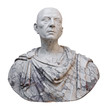 Ancient statue of Julius Caesar isolated on white