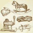 vintage toys - han drawn set